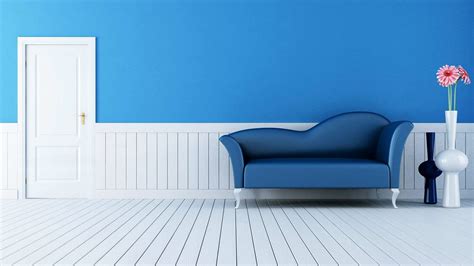 Beautiful Sofa Set Interior Home White And Blue Wall 552743 Hd