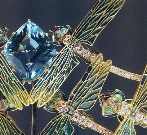 Detail View Of A Tiara C1900 By Lalique Enameled Dragonflies All