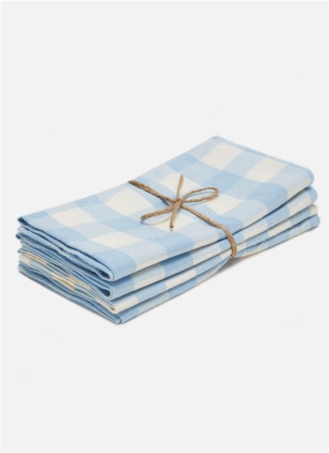 Gingham Baby Blue Napkins Heather Taylor Home