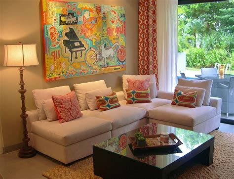 Chic Caribbean Condo Living Room Art By Jacobo Roa Studio Apartment