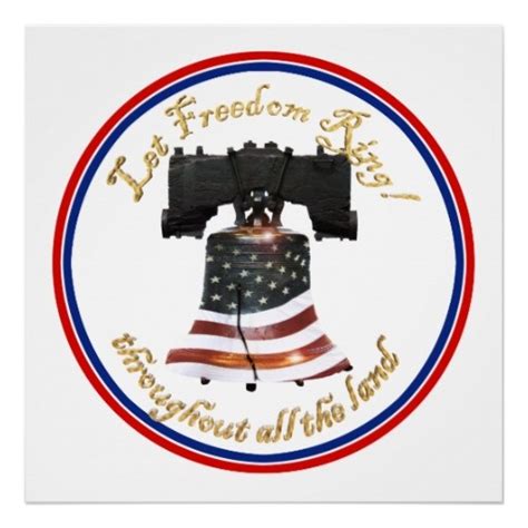 Liberty Bell W American Flag Let Freedom Ring Poster Zazzle Let Freedom Ring American