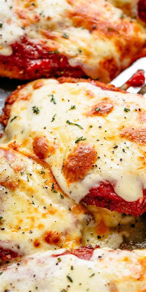 Dip chicken pieces in melted butter; This delicious Oven Baked Chicken Parmesan recipe is ...