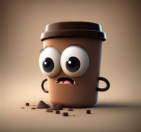 Premium Photo Cartoon Coffee Cup Character