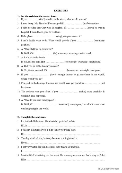 Conditionals General Gramma English Esl Worksheets Pdf And Doc
