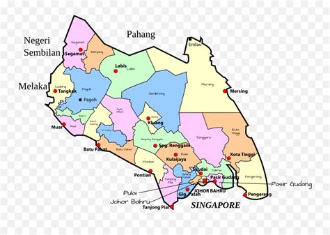 Parliamentary Map Of Johor Malaysia Openclipart Johor Map Png