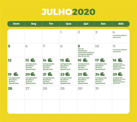 Calendário 2020 Julho Com Feriados Best Holiday Calendar