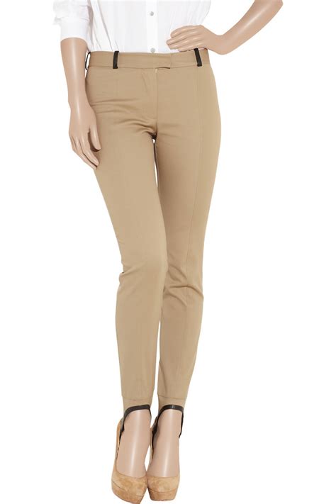 Alexander Wang Stretch Cotton Stirrup Pants In Beige Brown Lyst
