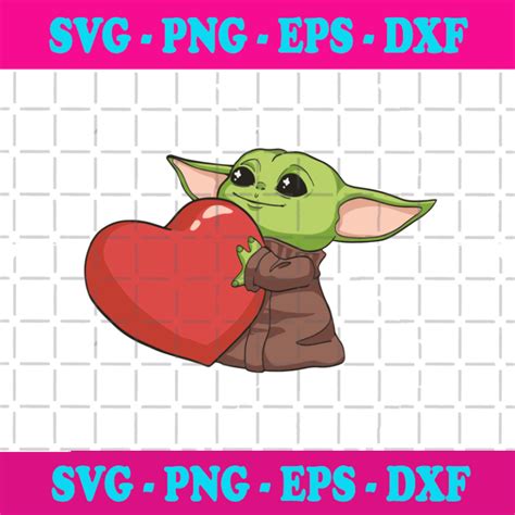 Baby Yoda Holds Heart Svg Valentine Svg Baby Yoda Svg Heart Svg