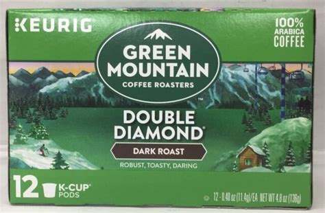 Green Mountain Double Diamond Dark Roast Coffee Keurig K Cup Cups 12 Ct