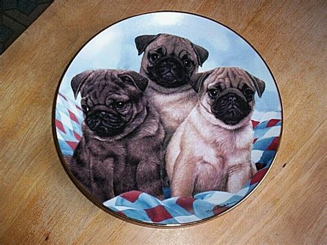 Retired Danbury Mint Pug Limit Edition Plate Three Little Pugs By Simon