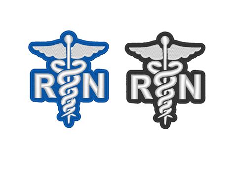 Custom Embroidered Registered Nurse Rn Medical Caduceus Symbol Etsy