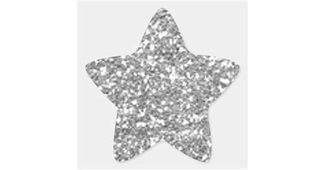 Faux Silver Glitter Star Sticker Zazzle