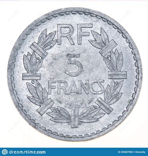 Vintage Five Francs Coin From France Stock Photo Image Of Vintage