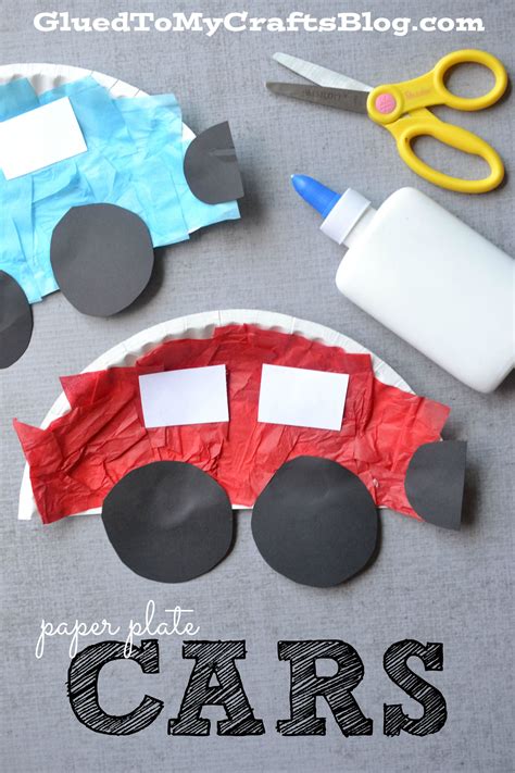 Paper Plate Cars Craft Idea Transportation Crafts Toddler Crafts