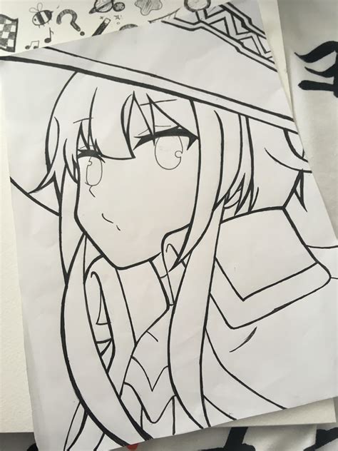 Unfinished But Heres A Drawing Of Megumin Drawings Unfinished