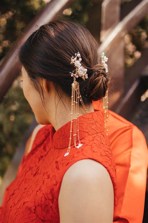 Traditional Chinese Hairpin Pearl Hair Piece Wedding Accessories