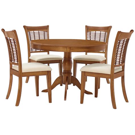 Half round glass table, four chairs. Bayberry Mid Tone Round Table & 4 Chairs