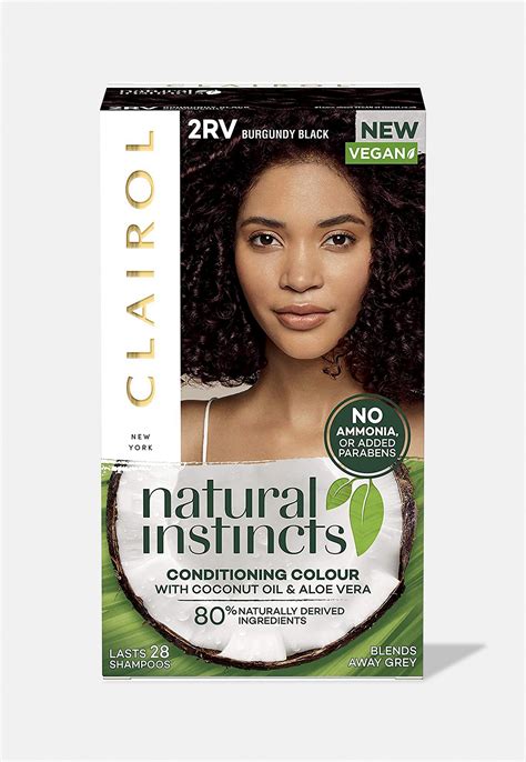 Clairol Natural Instincts Semi Permanent Hair Dye 2RV Burgundy Black | Missguided Ireland