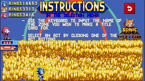 Sonic Mania Title Card Creator 30000 Ring Drop Slowdown Edited Out