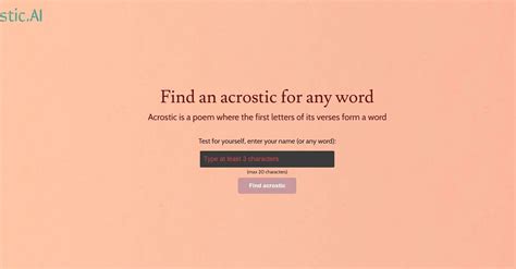 Acrostic Ai Fun Tools Explore 10000 Ai Tools And Explore Best