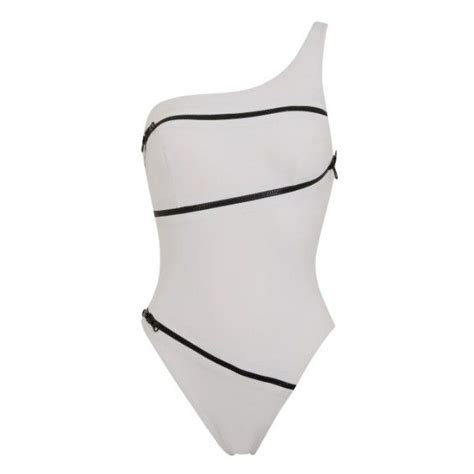 Agent Provocateur Zoey Swimsuit White 2 245 Liked On Polyvore Featuring Swimwear One Piece