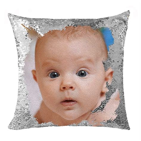 Sequin Pillow Personalized Custom Phototext Pillow Custom Etsy