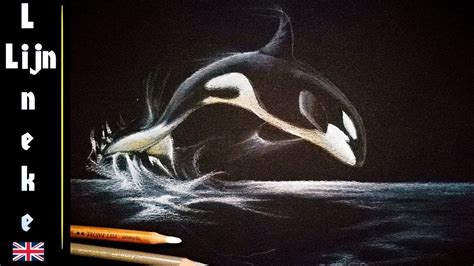 How To Draw An Orca With Pastel Pencil On Black Canson Drawing Paper