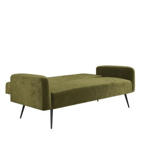 Z By Novogratz Stevie Futon Convertible Sofa Bed Couch In Green Velvet