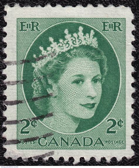 2¢ Elizabeth Ii 1954 Queen Elizabeth Ii Canada Stamp 1480