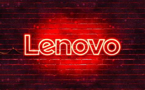 Download Wallpapers Lenovo Red Logo 4k Red Brickwall