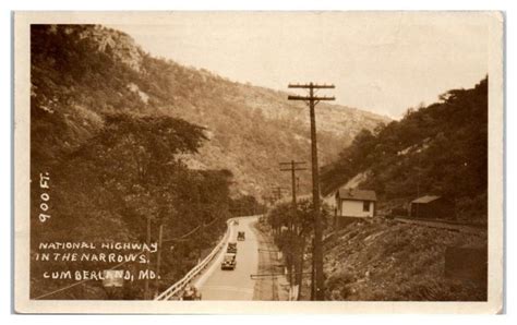 Rppc National Highway Us 40 In The Narrows Cumberland Md Real Photo