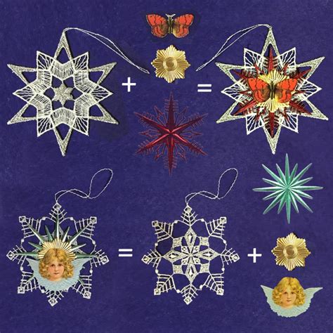 Lace And Dresden Snowflake Ornaments