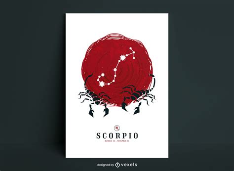 Scorpio Constellation Poster Design Vector Download