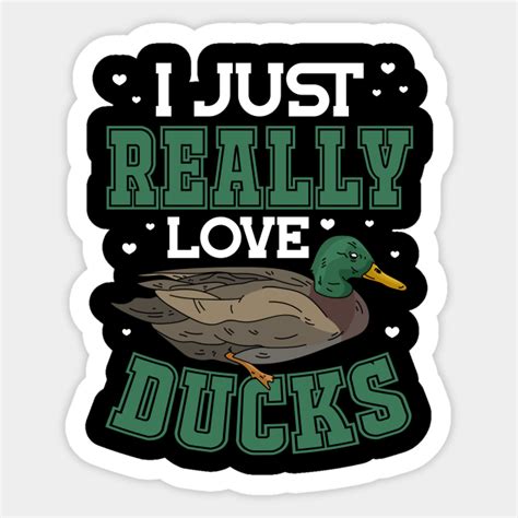 I Just Really Love Ducks Love Ducks Motive Cute Mallard Duck Sticker Teepublic Uk