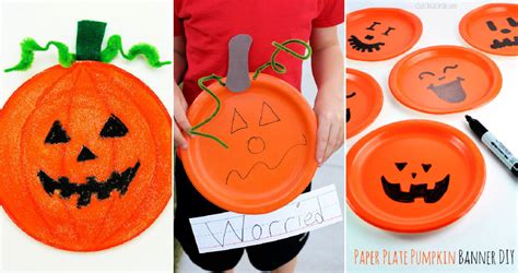 10 Simple Paper Plate Pumpkins Pumpkin Crafts For Kids Parkbench