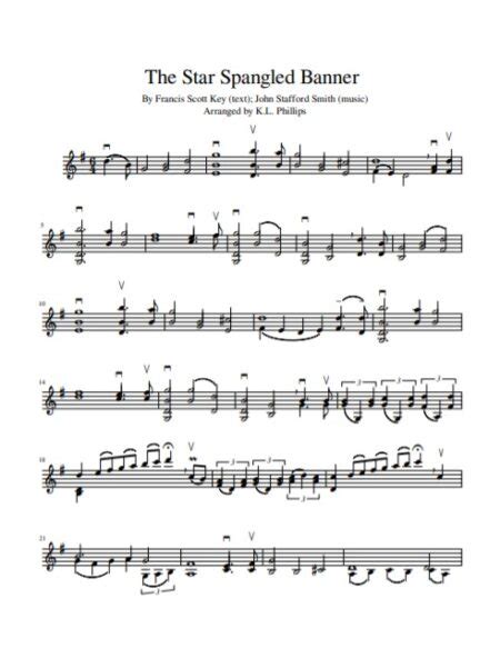 The Star Spangled Banner Unaccompanied Violin Solo Sheet Music