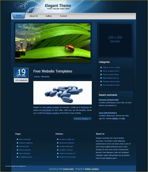 Free Html Blog Templates Of Elegant Theme Free Html Css Templates