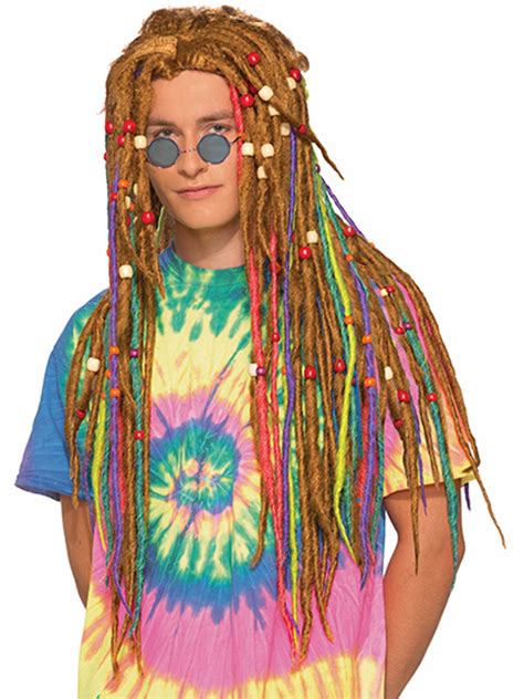 Hippie Rasta Blonde Rainbow Dreadlock Rastafarian Dreads Wig Costume Accessory Ebay