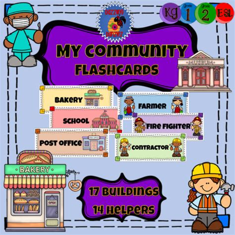 My Community Vocabulary Flashcards • Teacha