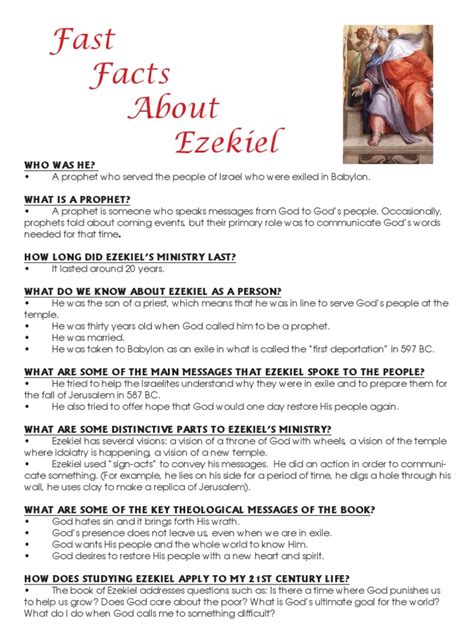 Ezekiel Fast Facts Book Of Ezekiel Ezekiel