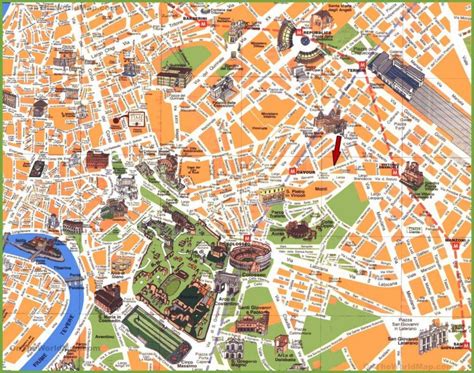 Luoghi Di Interesse In Roma Mappa Roma Italia Punti Di Interesse