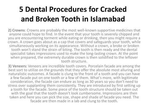 Ppt 5 Dental Procedures For Cracked And Broken Tooth Powerpoint