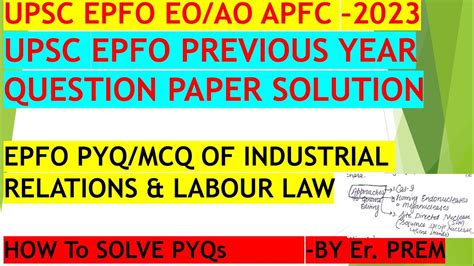 Upsc Epfo Labour Law Pyq Upsc Epfo Previous Years Questions By Ca Hot