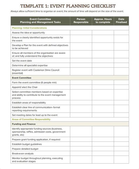 Event Checklist Template 13 Free Word Excel Pdf Documents Download
