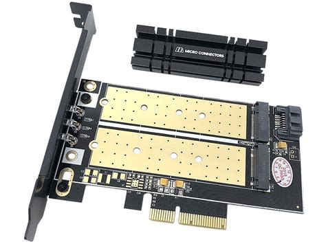 Micro Connectors M2 Nvme M2 Sata 80mm Ssd Pcie X4 Adapter With Heat
