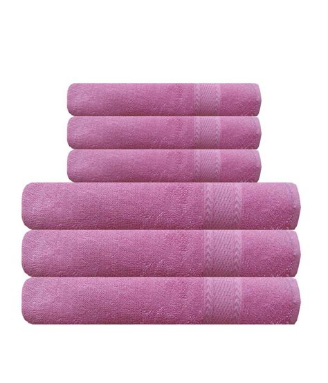 Akin Set Of 6 Cotton Towels Pink Buy Akin Set Of 6 Cotton Towels