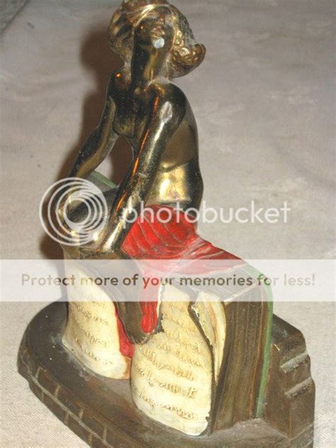 Antique K O Nude Lady Hair Dress Art Statue Sculpture Book Bookends Bronze Metal Ebay