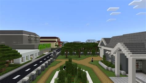 School And Town Mcpe Map All For Minecraft Pe Game