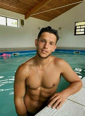 Shirtless Male Smooth Athletic Swimmer Pool Hunk Jock Beefcake Photo Images