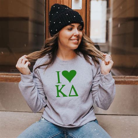 I Love Kappa Delta Crewneck Sweatshirt Greek Gear